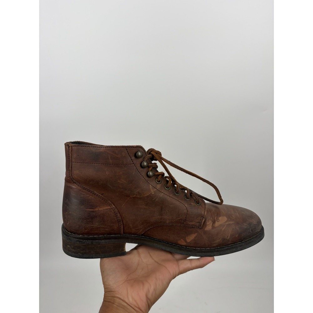 Huckberry Rhodes Leather Service Boots Brown Lace Up Heritage Workwear 10.5